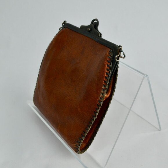 Vintage Tooled Leather Edwardian Purse - Picture 6 of 8